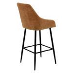 Bar Stool Empower metal black legs-fabric antique brown color - Слика 2
