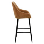 Bar Stool Empower metal black legs-fabric antique brown color - Слика 3