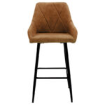 Bar Stool Empower metal black legs-fabric antique brown color - Слика 4