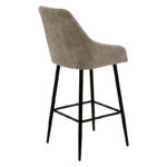 Bar Stool Empower metal black legs-fabric antique grey-brown color - Слика 2