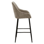 Bar Stool Empower metal black legs-fabric antique grey-brown color - Слика 3