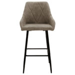 Bar Stool Empower metal black legs-fabric antique grey-brown color - Слика 4