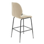 Bar Stool Impel metal black legs-fabric beige - Image 2
