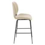 Bar Stool Impel metal black legs-fabric beige - Image 3
