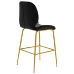 Bar Stool Impel metal golden legs-velvet black - Слика 2