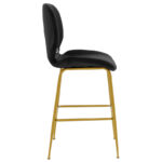Bar Stool Impel metal golden legs-velvet black - Слика 3
