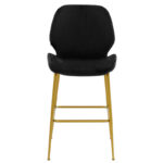 Bar Stool Impel metal golden legs-velvet black - Слика 4