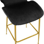 Bar Stool Impel metal golden legs-velvet black - Слика 6