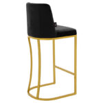Bar Stool Impartial metal golden legs-velvet black - Image 2