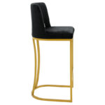 Bar Stool Impartial metal golden legs-velvet black - Image 3