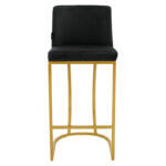 Bar Stool Impartial metal golden legs-velvet black - Image 4