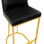 Bar Stool Impartial metal golden legs-velvet black - Image 6