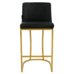 Bar Stool medium height Impartial I metal golden legs-velvet black - Слика 4