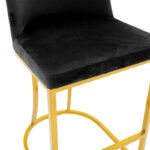 Bar Stool medium height Impartial I metal golden legs-velvet black - Слика 6