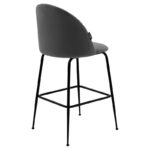Bar Stool Kudos metal black legs-velve dark grey - Слика 2