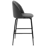 Bar Stool Kudos metal black legs-velve dark grey - Слика 3