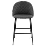 Bar Stool Kudos metal black legs-velve dark grey - Слика 4