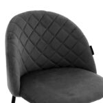 Bar Stool Kudos metal black legs-velve dark grey - Слика 5