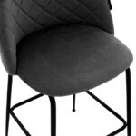 Bar Stool Kudos metal black legs-velve dark grey - Слика 6