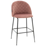 Барска столица Kudos метални црни ногарки - кадифено скапано јаболко