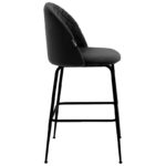 Bar Stool Kudos metal black legs-velvet black - Слика 3