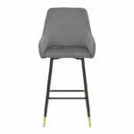 Bar Stool Lithe metal golden black legs-velvet grey 47x44x98cm - Слика 4