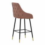 Bar Stool Lithe metal golden black legs-velvet rotten apple 47x44x98cm - Слика 2