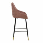 Bar Stool Lithe metal golden black legs-velvet rotten apple 47x44x98cm - Слика 3