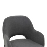 Bar stool Renish bouclé grey-metallic black leg 51x57x114cm - Image 6