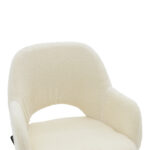 Bar stool Renish ivary teddy fabric-metal black leg 51x57x114cm - Слика 6