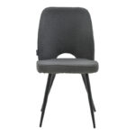 Renish bouclé chair gray-metallic black leg 47x61x85cm - Слика 4