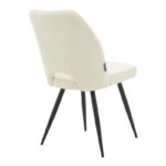 Renish chair bouclé white-metallic black leg 47x61x85cm - Слика 2