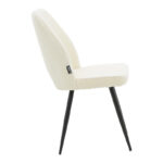 Renish chair bouclé white-metallic black leg 47x61x85cm - Слика 3