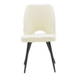 Renish chair bouclé white-metallic black leg 47x61x85cm - Слика 4
