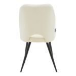 Renish chair bouclé white-metallic black leg 47x61x85cm - Слика 5