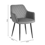 Armchair Matus rotten apple velvet-leg black metal 55x54x78cm - Слика 6