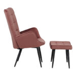 Armchair with footstool Dorita velvet rotten apple-leg black metal 68.5x76x103cm - Слика 3