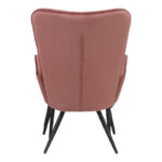 Armchair with footstool Dorita velvet rotten apple-leg black metal 68.5x76x103cm - Слика 5