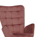 Armchair with footstool Dorita velvet rotten apple-leg black metal 68.5x76x103cm - Слика 6
