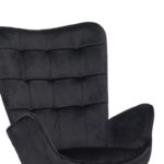 Armchair with footstool Dorita velvet black-leg black metal 68.5x76x103cm - Слика 6