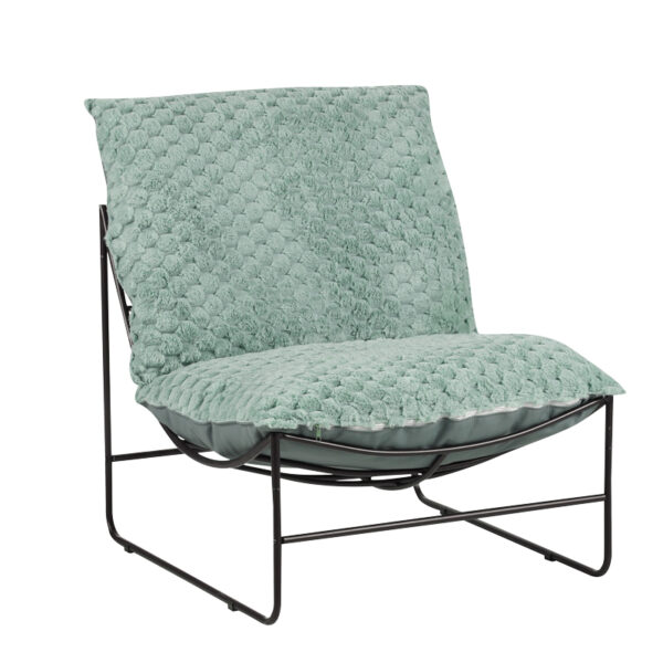 Armchair Chopie light green fabric-black leg 77x90x83cm