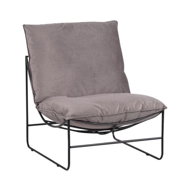 Armchair Chopie grey fabric-black leg 77x90x83cm