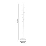 Coat stand Kroker white metal 30x30x173cm - Image 4