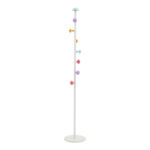 Поставка за мантили во бела метална боја 30x30x168 см