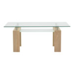Table Vrocho natural wood-glass 110x60x45cm - Слика 2