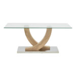 Table Kasmora natural wood-glass 110x60x45cm - Слика 2