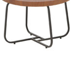 Crismory coffee table set of 2 pieces MDF in brown shade and black metal legs - Image 3