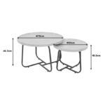 Crismory coffee table set of 2 pieces MDF in brown shade and black metal legs - Image 4