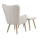 Maddison armchair with footrest-cushion cream velvet-natural leg 68x72x98cm - Слика 2
