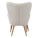 Maddison armchair with footrest-cushion cream velvet-natural leg 68x72x98cm - Слика 5